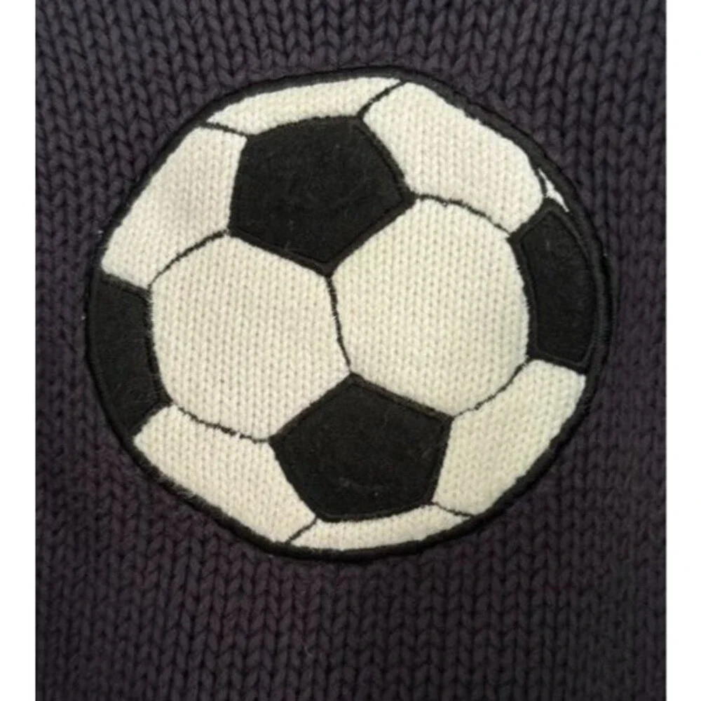 Vintage Gymboree Sweater Soccer Ball Baby Size 12–18m Knit 100% Cotton 2003 Navy